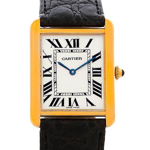 Cartier Tank Solo 18kt Yellow Gold Mens Watch W1018855 SwissWatchExpo