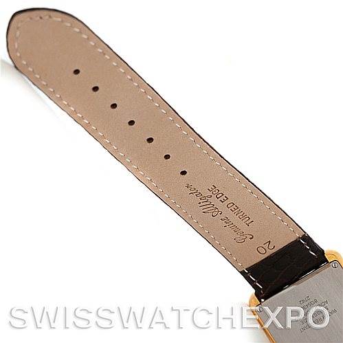 This image shows the strap and partially the back case of the Cartier Tank Solo W1018855 Men
s Steel and Gold (two tone) Silver Dial W1018855 Men
s Steel and Gold (two tone) Silver Dial watch, viewed from the back.