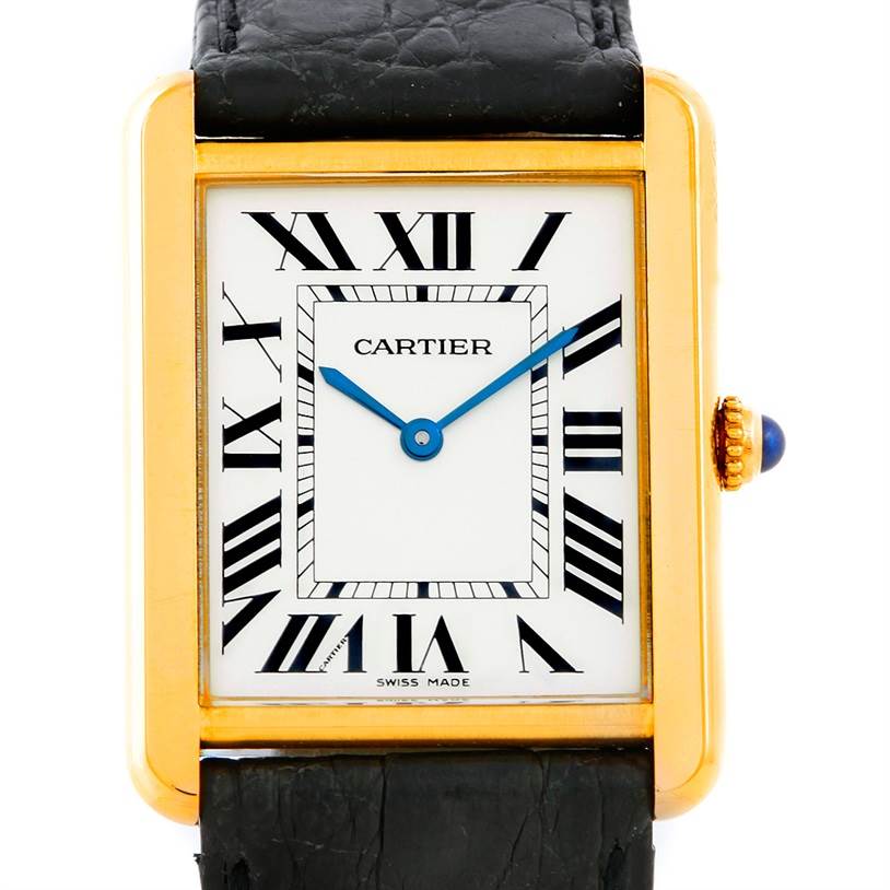 Cartier Tank Solo 18k Yellow Gold Mens Watch W1018855 | SwissWatchExpo