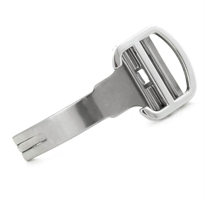 This image shows a metal clasp accessory for the Cartier Tank Solo W1018355 Men
s Stainless Steel Silver Dial W1018355 Men
s Stainless Steel Silver Dial watch model.