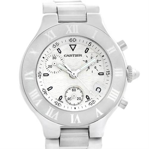Photo of Cartier Must 21 Chronoscaph White Ruber Unisex Watch W10184U2