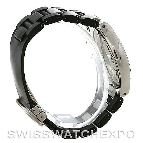 The image shows the side view of the Cartier Must 21 Chronoscaph W10125U2 Stainless Steel Black Dial W10125U2 Stainless Steel Black Dial watch, highlighting the bracelet and clasp.