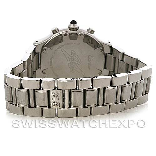 This image shows the rear view and bracelet of the Cartier Must 21 Chronoscaph W10172T2 Men
s Stainless Steel Black Dial W10172T2 Men
s Stainless Steel Black Dial watch.