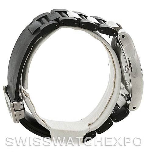 The image shows a side view of the Cartier Must 21 Chronoscaph W10125U2 Men's Stainless Steel Black Dial W10125U2 Men's Stainless Steel Black Dial watch, highlighting the bracelet and clasp.