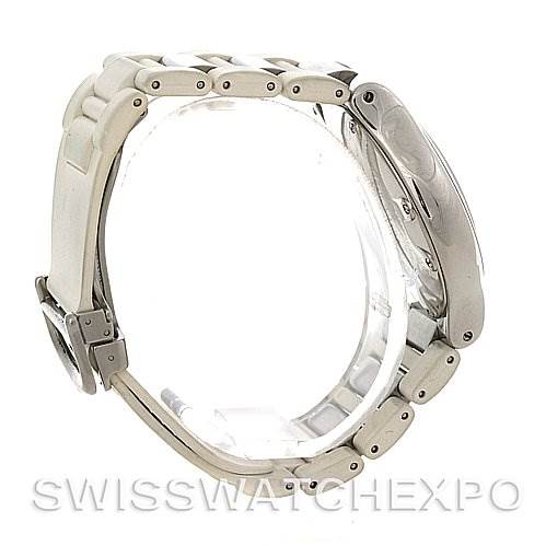 The image shows a side view of the Cartier Must 21 Chronoscaph W10184U2 Men
s Stainless Steel White Dial W10184U2 Men
s Stainless Steel White Dial watch, focusing on the band and case.