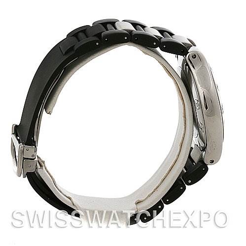 The image shows a side view of the Cartier Must 21 Chronoscaph W10125U2 Men's Stainless Steel Black Dial W10125U2 Men's Stainless Steel Black Dial watch, focusing on the strap and case.