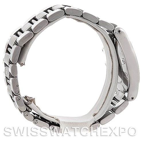 The image shows a side view of the Cartier Must 21 Chronoscaph W10172T2 Men
s Stainless Steel Black Dial W10172T2 Men
s Stainless Steel Black Dial watch, focusing on the bracelet and case profile.