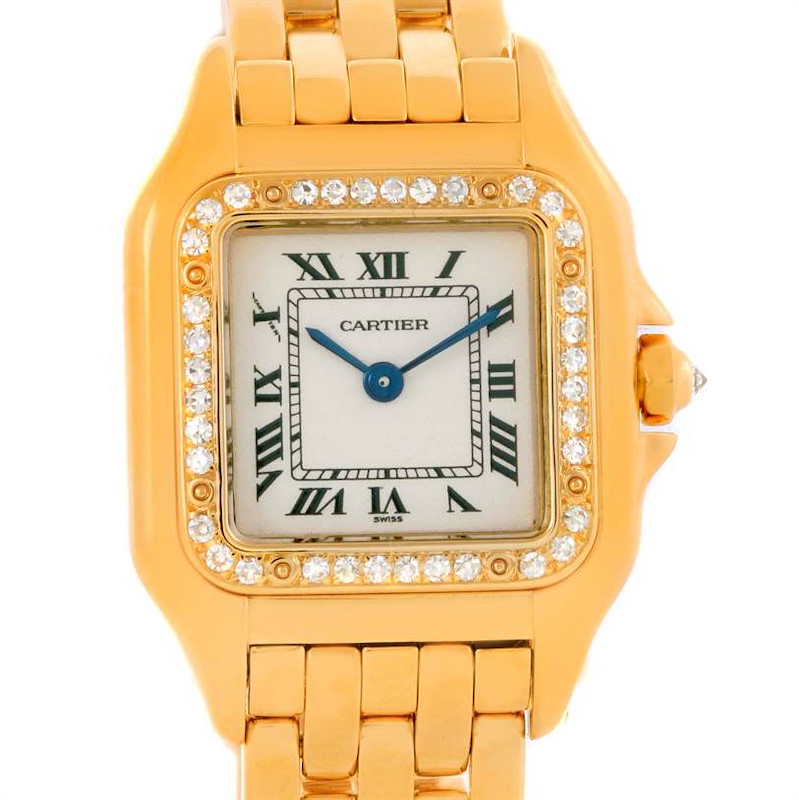 Cartier Panthere Ladies 18k Yellow Gold Diamond Watch WF3070B9 SwissWatchExpo