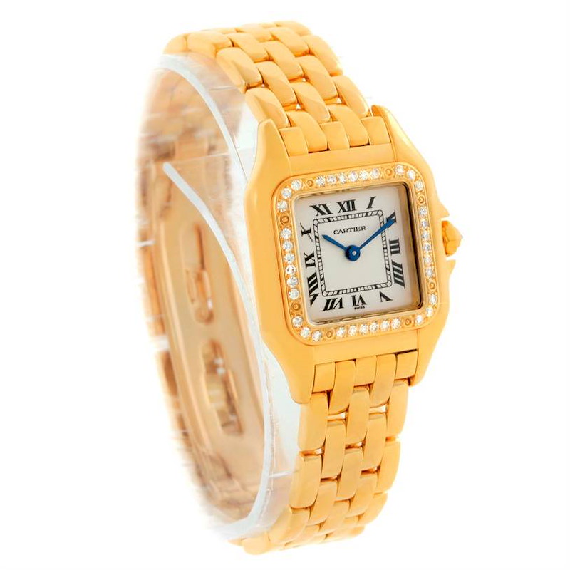 Cartier Panthere Ladies 18k Yellow Gold Diamond Watch WF3070B9 SwissWatchExpo