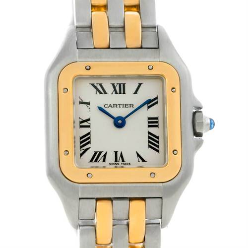 Photo of Cartier Panthere Ladies Steel 18K Yellow Gold 2 Row Watch W25029B6