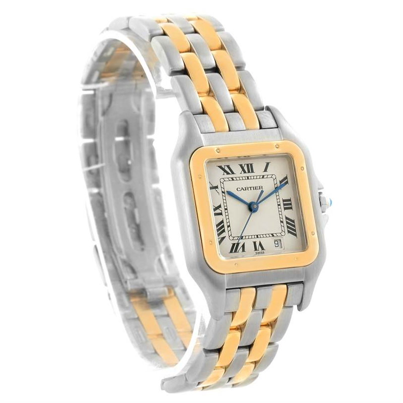 Cartier Panthere Large Steel 18K Yellow Gold 2 Row Watch W25028B8 SwissWatchExpo