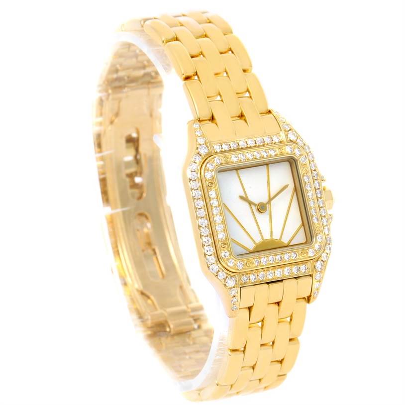 Cartier Panthere Ladies 18k Yellow Gold Diamond Sunrise Dial Watch ...