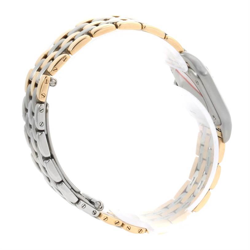 The image shows a side view of the bracelet and case back of the Cartier Panthere W25029B6 Women's Stainless Steel Beige Dial W25029B6 Women's Stainless Steel Beige Dial watch.