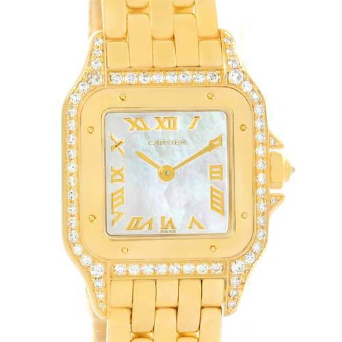 Photo of Cartier Panthere Yellow Gold Mother of Pearl Diamond Watch W25022B9
