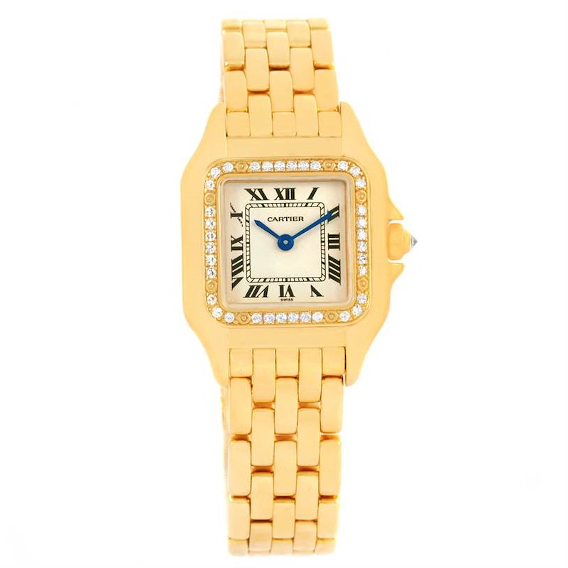 Cartier Panthere Ladies 18k Yellow Gold Diamond Watch WF3070B9 ...