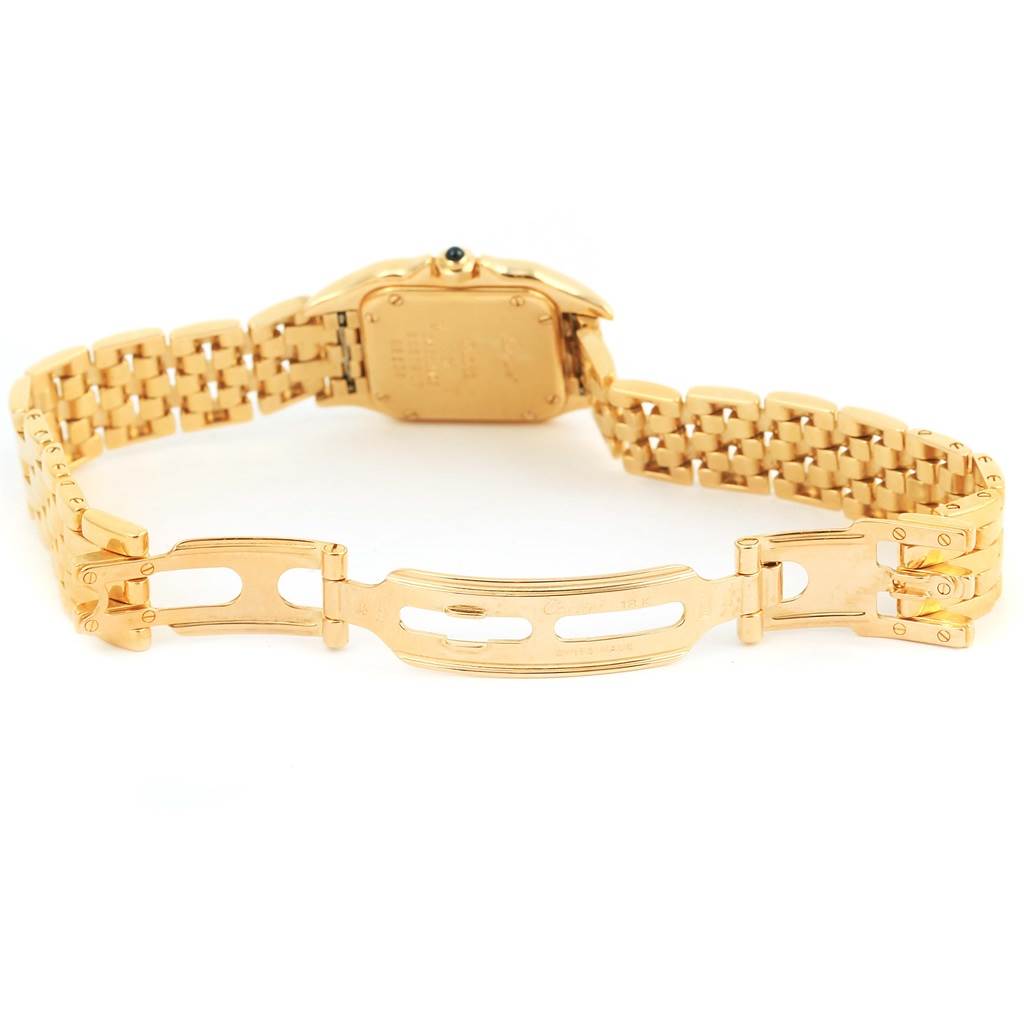 The image shows the back and clasp of a Panthère de Cartier watch.