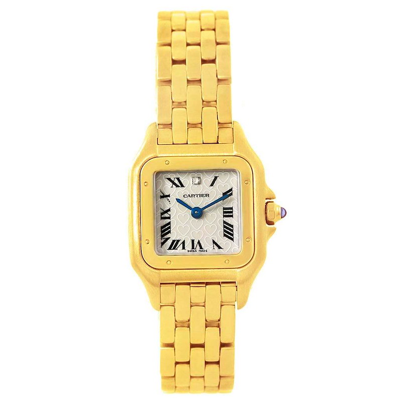 Cartier Panthere Heart Dial Yellow Gold Diamond Ladies LE Watch W25022B9 SwissWatchExpo