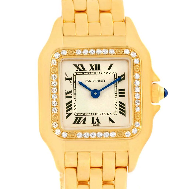 Cartier Panthere Ladies 18k Yellow Gold Diamond Watch WF3070B9 SwissWatchExpo