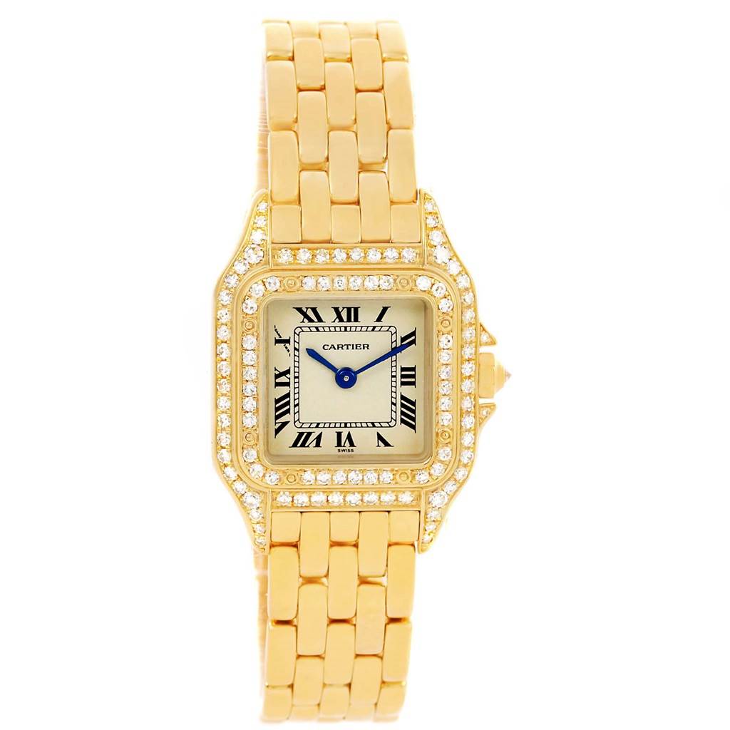 Cartier Panthere 18k Yellow Gold Diamond Ladies Watch WF3072B9 ...