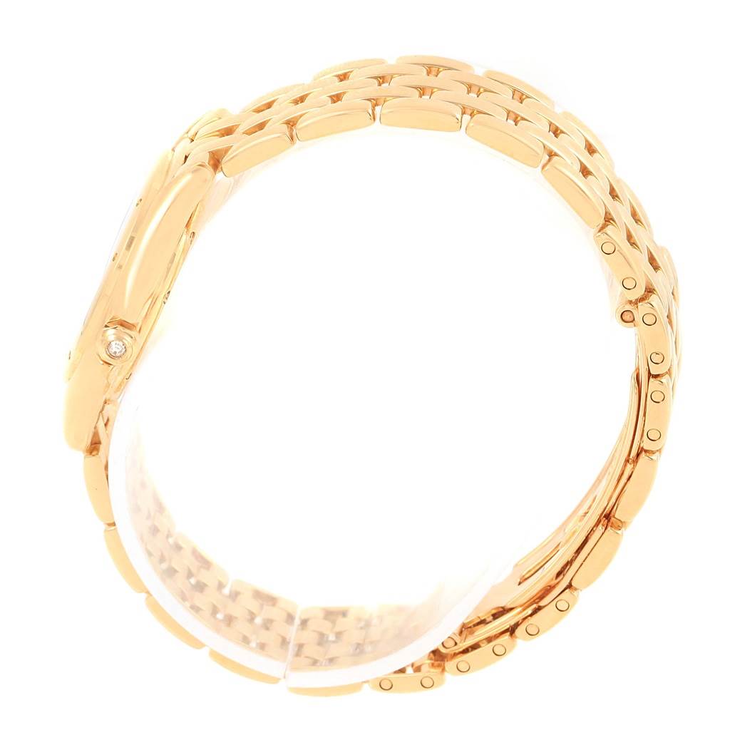 This image shows a side view of the bracelet and case of the Cartier Panthere 11651 Women's Yellow Gold Blue Dial 11651 Women's Yellow Gold Blue Dial watch.