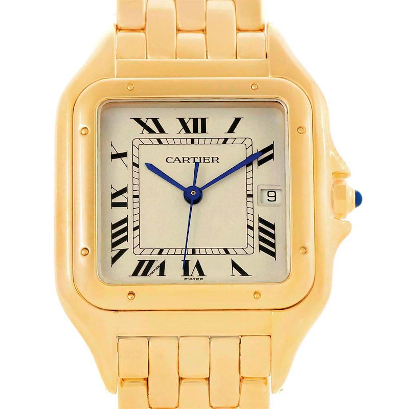 Cartier Panthere Jumbo 18K Yellow Gold Mens Watch W25014B9 SwissWatchExpo