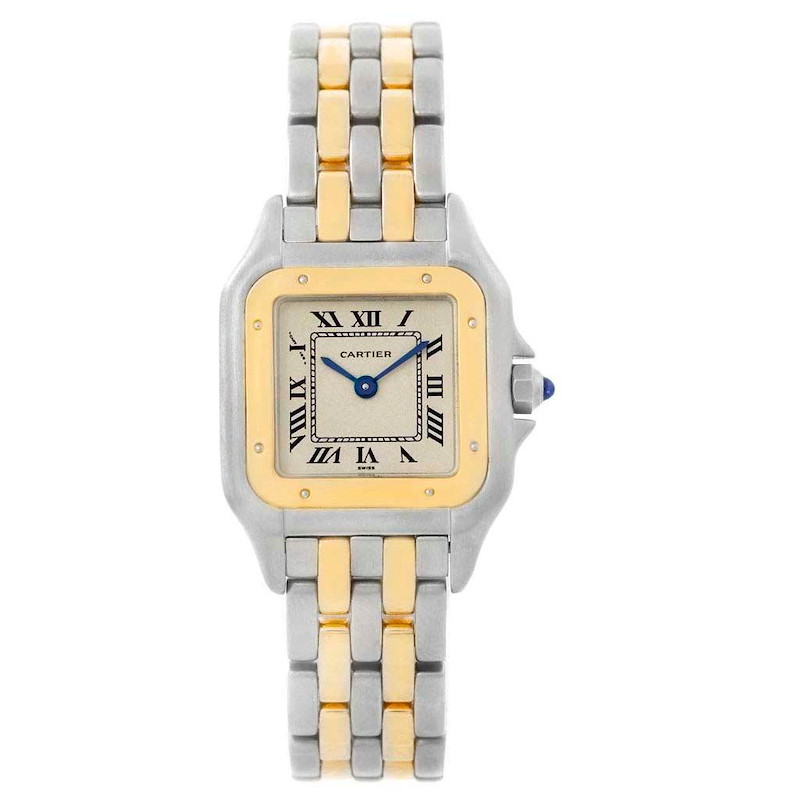 Cartier Panthere Steel 18K Yellow Gold 2-row Ladies Watch W25029B6 SwissWatchExpo