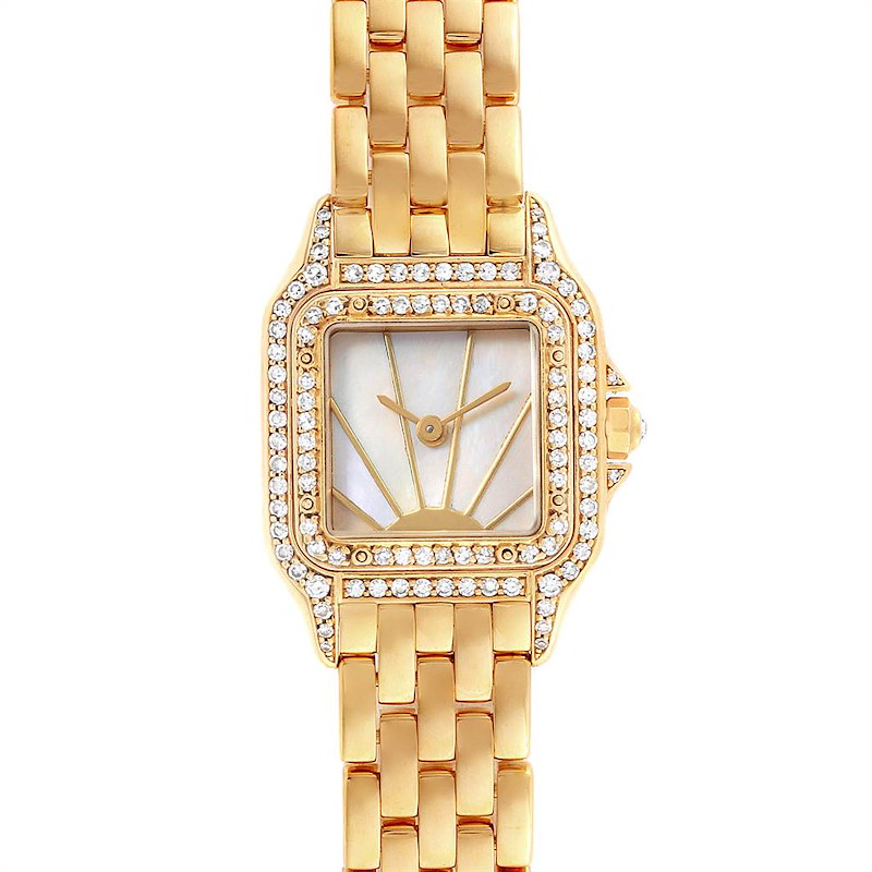 Cartier Panthere Ladies 18k Yellow Gold Diamond Ladies Watch 86691 ...