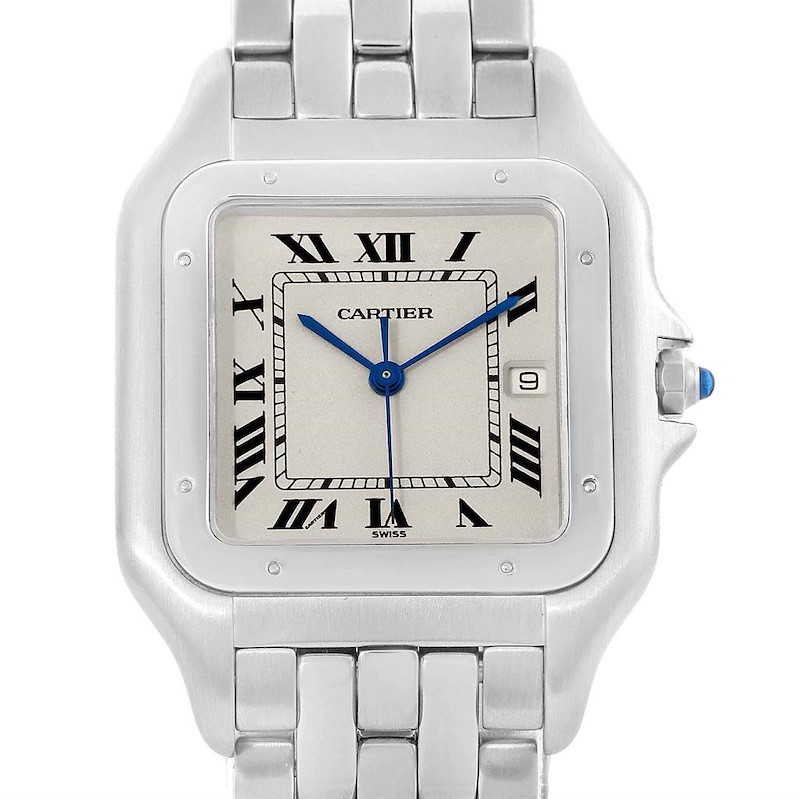 Cartier Panthere Jumbo Stainless Steel Quartz Watch W25032P5 Papers SwissWatchExpo