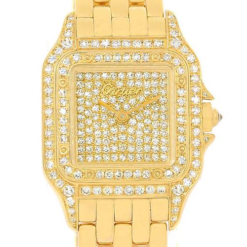 Photo of Cartier Panthere Ladies 18k Yellow Gold Pave Diamond Watch