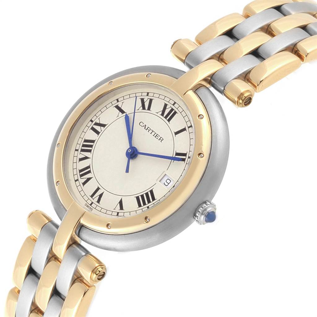 The Cartier Vendome 183964 Women's Steel and Gold (two tone) Silver Dial 183964 Women's Steel and Gold (two tone) Silver Dial watch is shown at a slight angle, highlighting its face, bezel, and part of the bracelet.