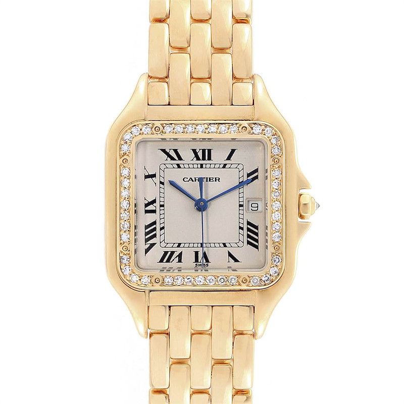 Cartier Panthere XL 18K Yellow Gold Diamond Unisex Watch W25014B9 SwissWatchExpo