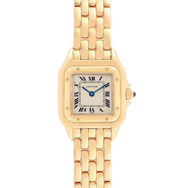 Cartier Panthere 22mm Yellow Gold Silver Dial Ladies Watch W25022B9 SwissWatchExpo