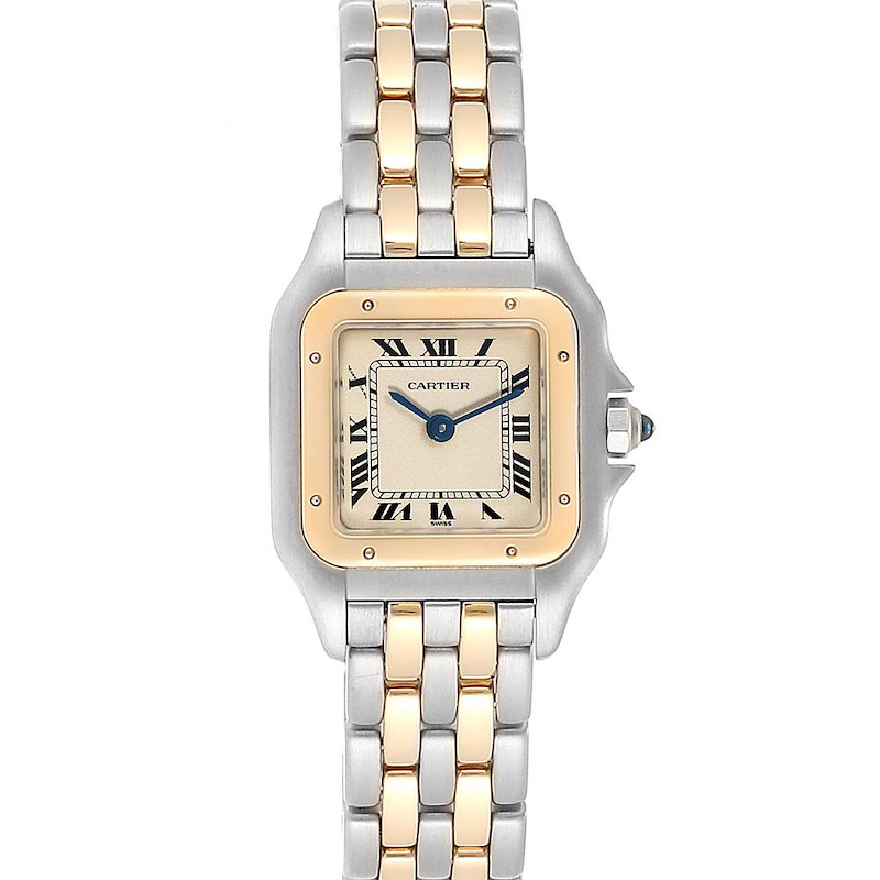 Cartier Panthere Steel Yellow Gold 2 Row Small Ladies Watch W25029B6 SwissWatchExpo