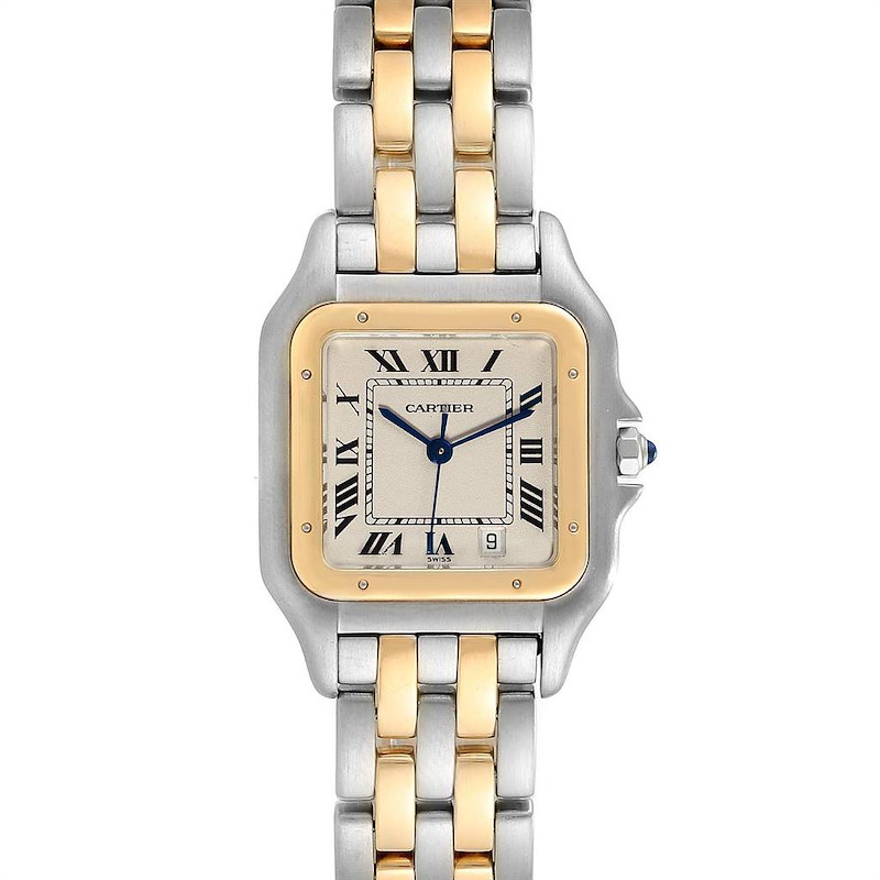 Cartier Panthere Large Steel Yellow Gold Two Row Mens Watch W25028B8 Partial Payment SwissWatchExpo