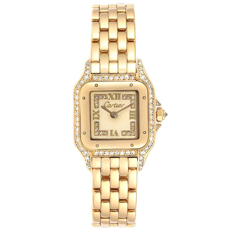 Cartier Panthere 18k Yellow Gold Diamonds Ladies Watch WF3072B9 SwissWatchExpo