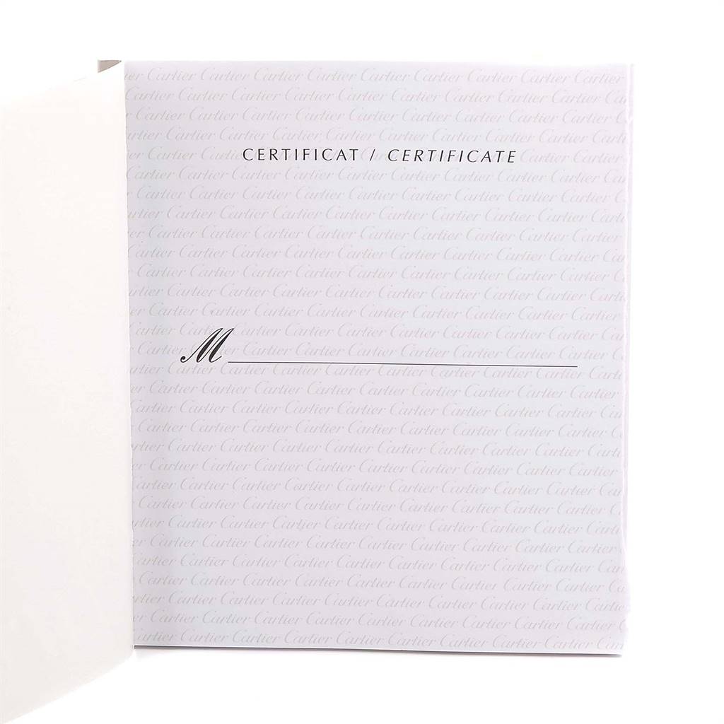 This image shows the certificate for the Panthere model by Cartier.