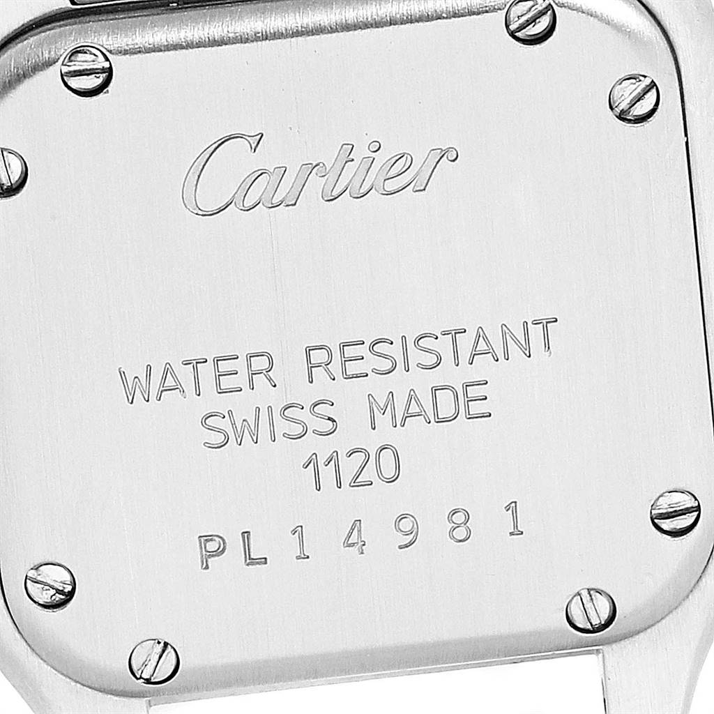 This image shows the back of the Panthere model watch by Cartier.