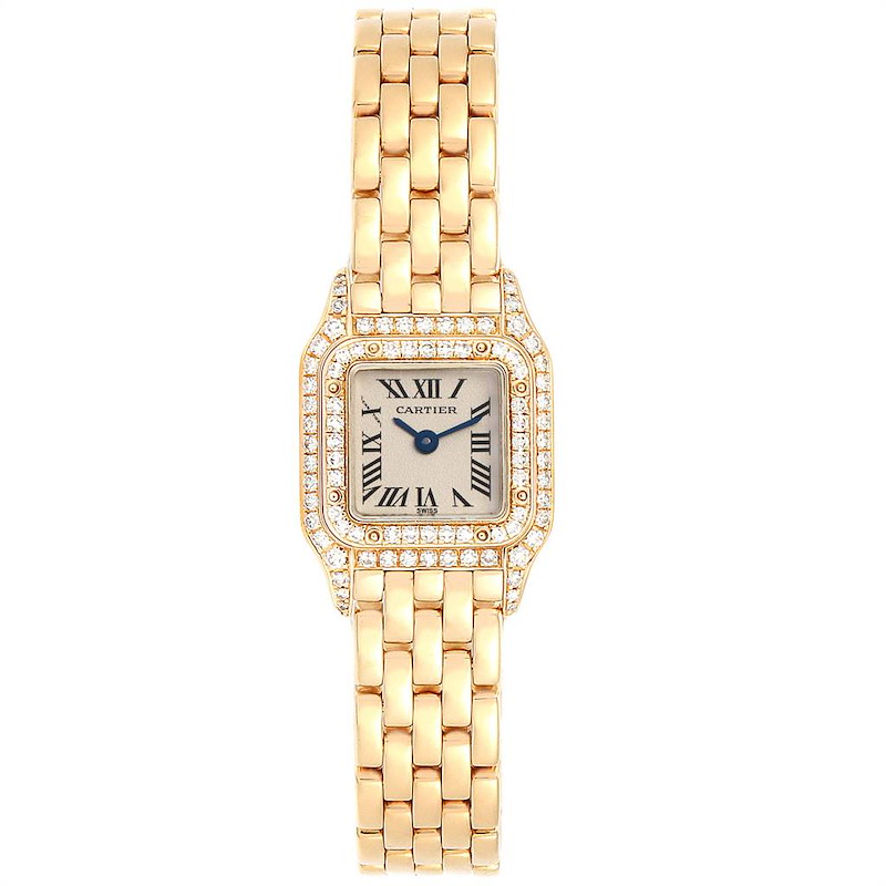 Cartier panthere gold diamond watch hotsell