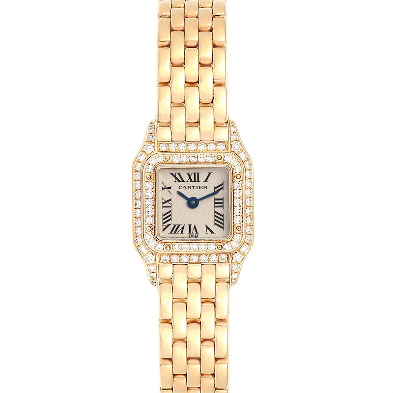 Cartier Panthere Mini Yellow Gold Diamond Special Edition Ladies Watch 1131 SwissWatchExpo