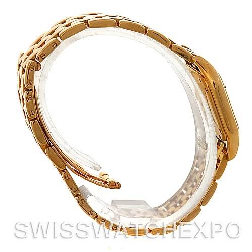 The image shows a side view of the Cartier Panthere W25022B9 Women's Yellow Gold Silver Dial W25022B9 Women's Yellow Gold Silver Dial watch, focusing on the bracelet and profile of the watch case.