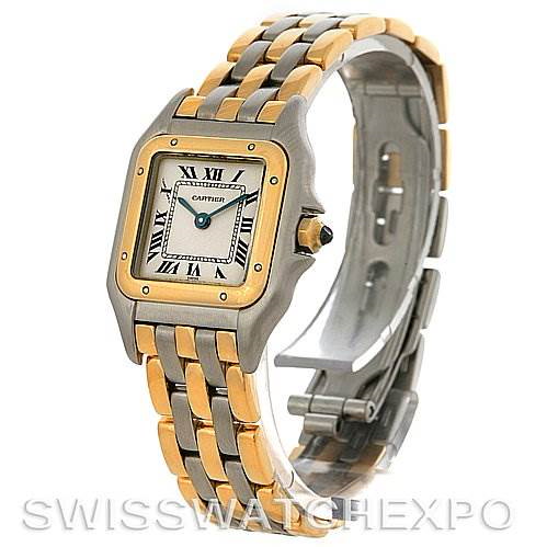Cartier Panthere Ladies Small Stainless Steel and 18K Yellow Gold Watch W25029B6 SwissWatchExpo