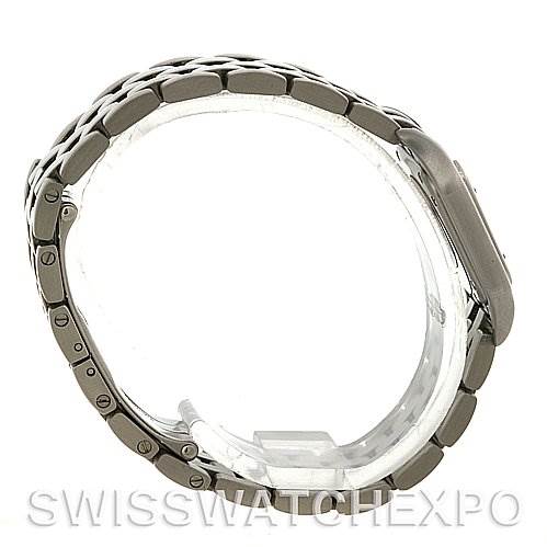 The image displays a side view of a Panthère de Cartier watch band, highlighting its links and clasp.