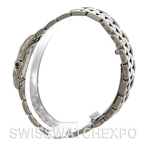 The image shows a side view of the bracelet and clasp of a Cartier Panthere W25033P5 Women
s Stainless Steel Silver Dial W25033P5 Women
s Stainless Steel Silver Dial watch.