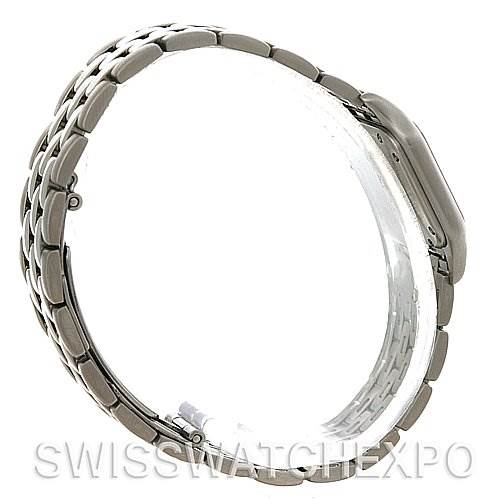 The image shows a side view of the Cartier Panthere W25033P5 Women
s Stainless Steel Silver Dial W25033P5 Women
s Stainless Steel Silver Dial watch, showcasing its bracelet and partial case back.