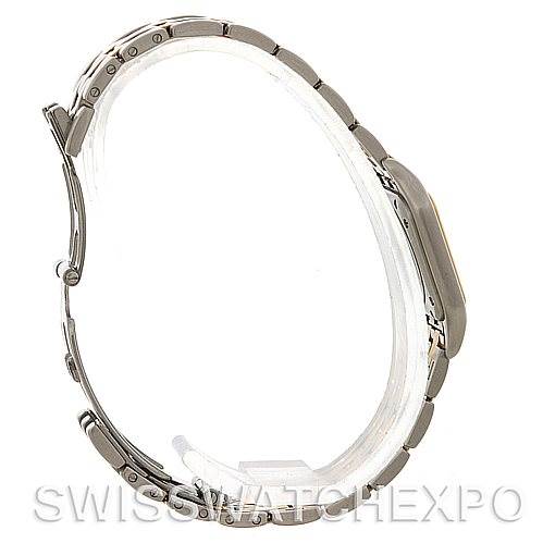 The image shows a side view of a Cartier Panthere W25029B6 Women
s Stainless Steel Silver Dial W25029B6 Women
s Stainless Steel Silver Dial model watch, focusing on its bracelet and partially obscured case.