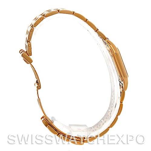 This image shows a side view of a Cartier Panthere W25022B9 Women's Yellow Gold Silver Dial W25022B9 Women's Yellow Gold Silver Dial watch, highlighting its bracelet and case.