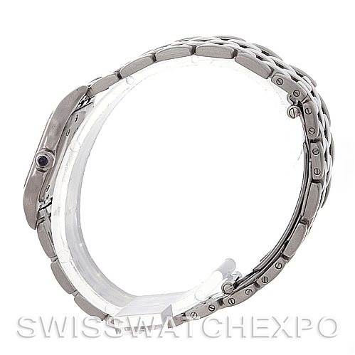 The image shows a side view of the Cartier Panthere W25033P5 Women
s Stainless Steel Silver Dial W25033P5 Women
s Stainless Steel Silver Dial watch, focusing on the metal bracelet and side profile of the case.