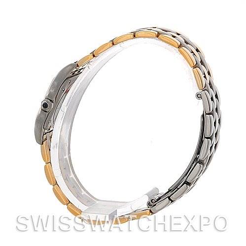 The image shows a side view of the bracelet and clasp of a Cartier Panthere W25029B6 Women
s Stainless Steel Silver Dial W25029B6 Women
s Stainless Steel Silver Dial watch.