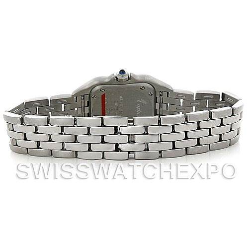 This image shows the back view of the bracelet and case back of a Cartier Panthere W25033P5 Women
s Stainless Steel Silver Dial W25033P5 Women
s Stainless Steel Silver Dial watch.