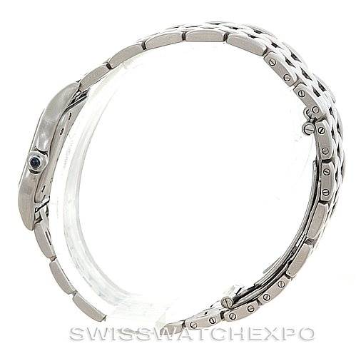 The image shows the side view of the Cartier Panthere W25033P5 Women's Stainless Steel Silver Dial W25033P5 Women's Stainless Steel Silver Dial model watch, highlighting its bracelet and clasp.